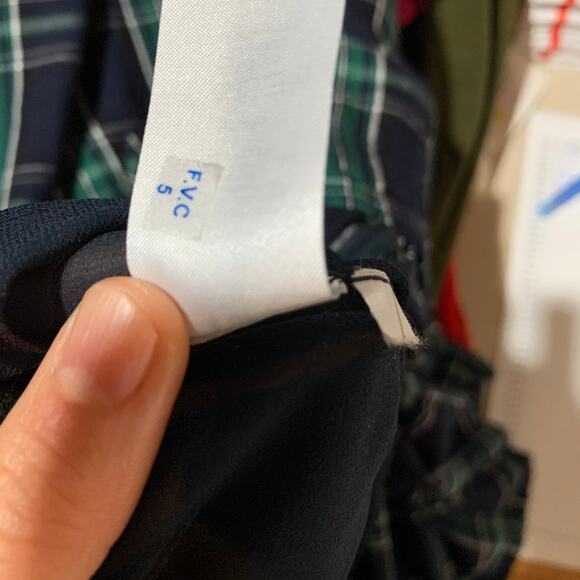 LOFT Dress Blue Green Plaid Shift Belted Short Sleeve Pleated Lined Size 2 - Picture 12 of 12